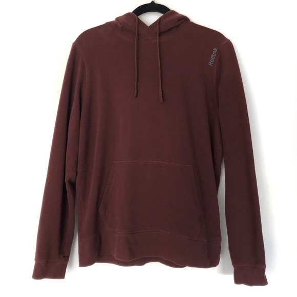 Red Hoodie Size Medium Sweatshirt Reebok Pullover Cotton Polyester - Picture 1 of 4